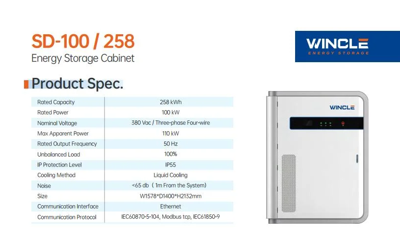 258 Kwh Battery Cabinet with LiFePO4 Lithium Ion Battery Case for Commercial and Industrial Outdoor Energy Storage