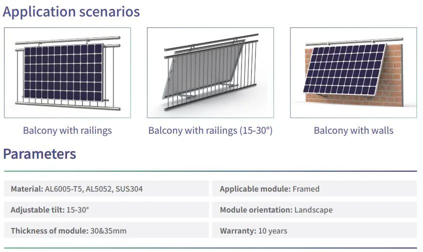 Balkonkraftwerk Balcony Solar Mount Adjustable Solar Panel Mounting Bracket Balcony Solar System