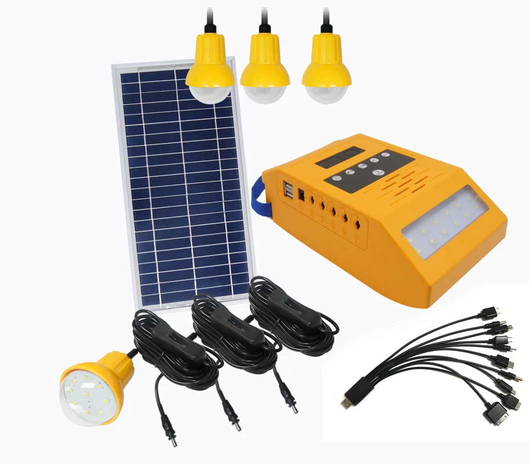 Portable Solar Energy System with FM Radio Solar Charger Solar Lighting Function